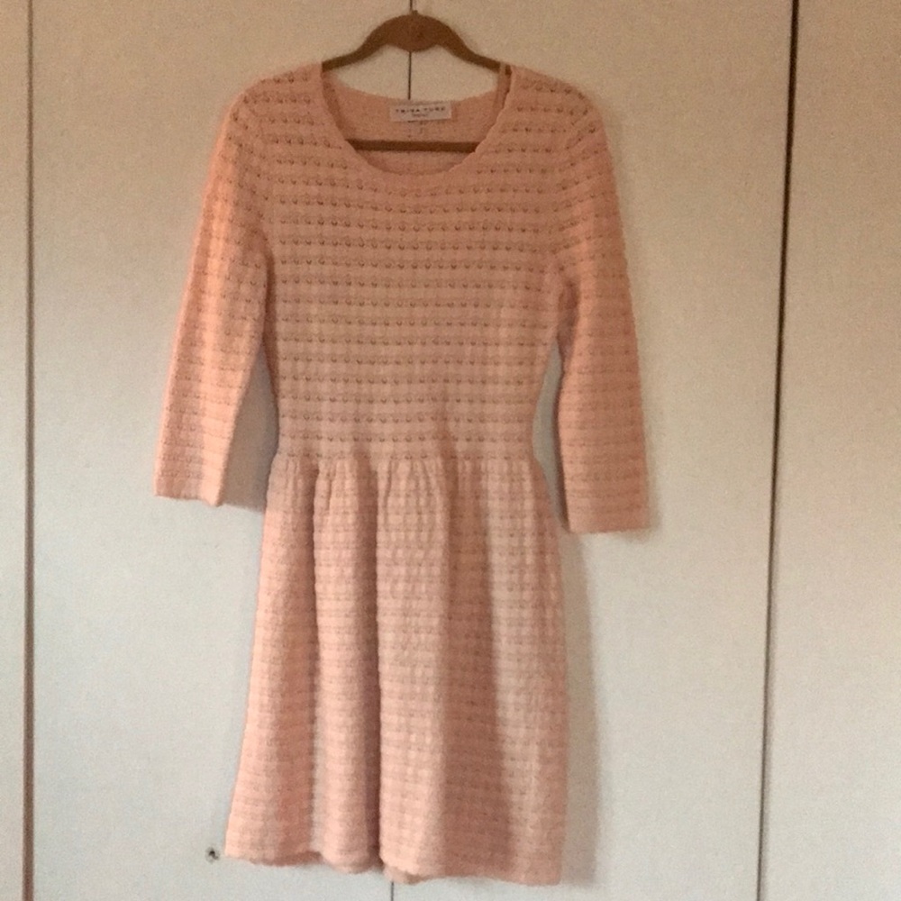 Trina Turk pale pink sweater dress